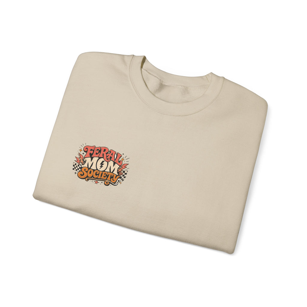 Feral Mom Society Sweatshirt — Retro Graphic Crewneck for Bold Moms