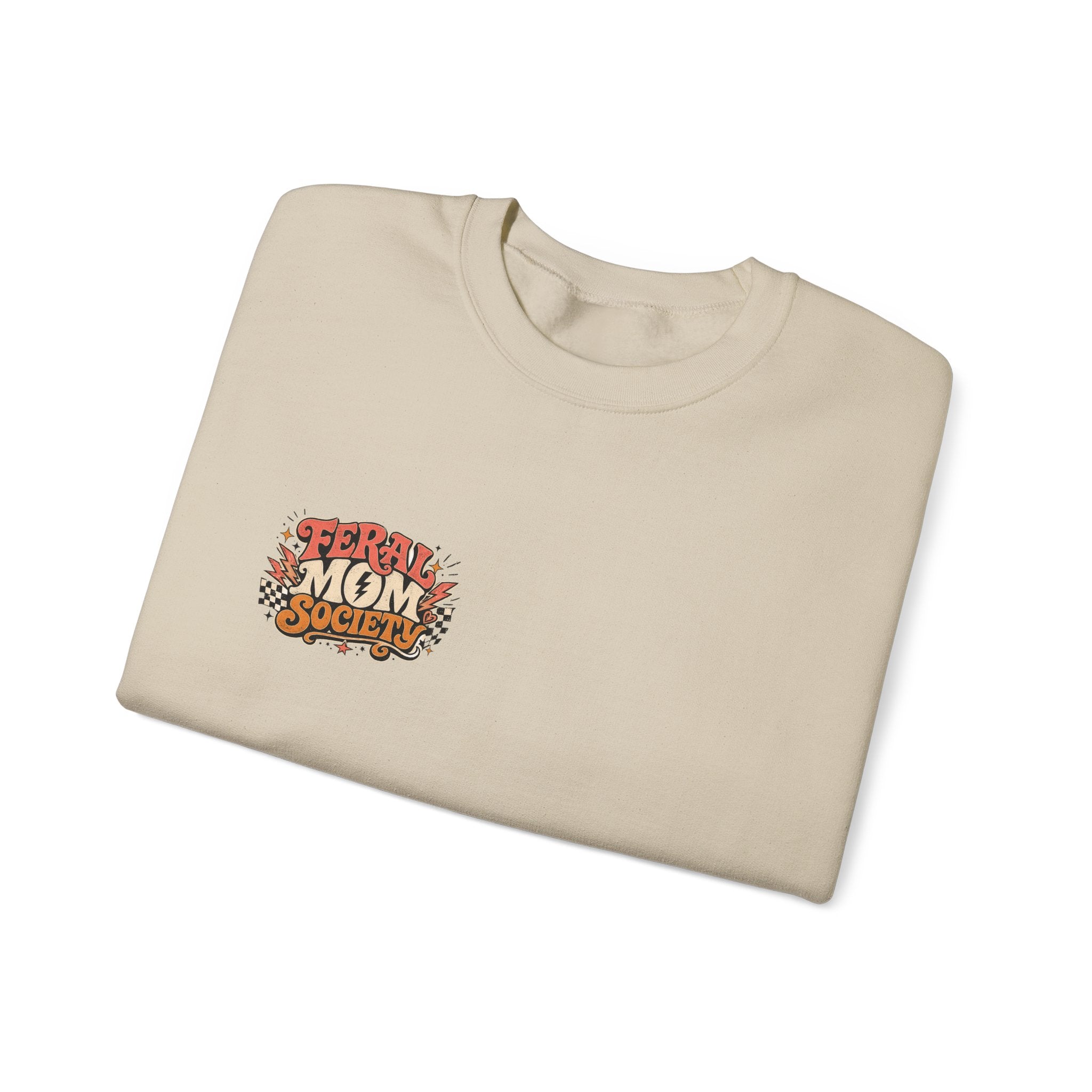 Feral Mom Society Sweatshirt — Retro Graphic Crewneck for Bold Moms