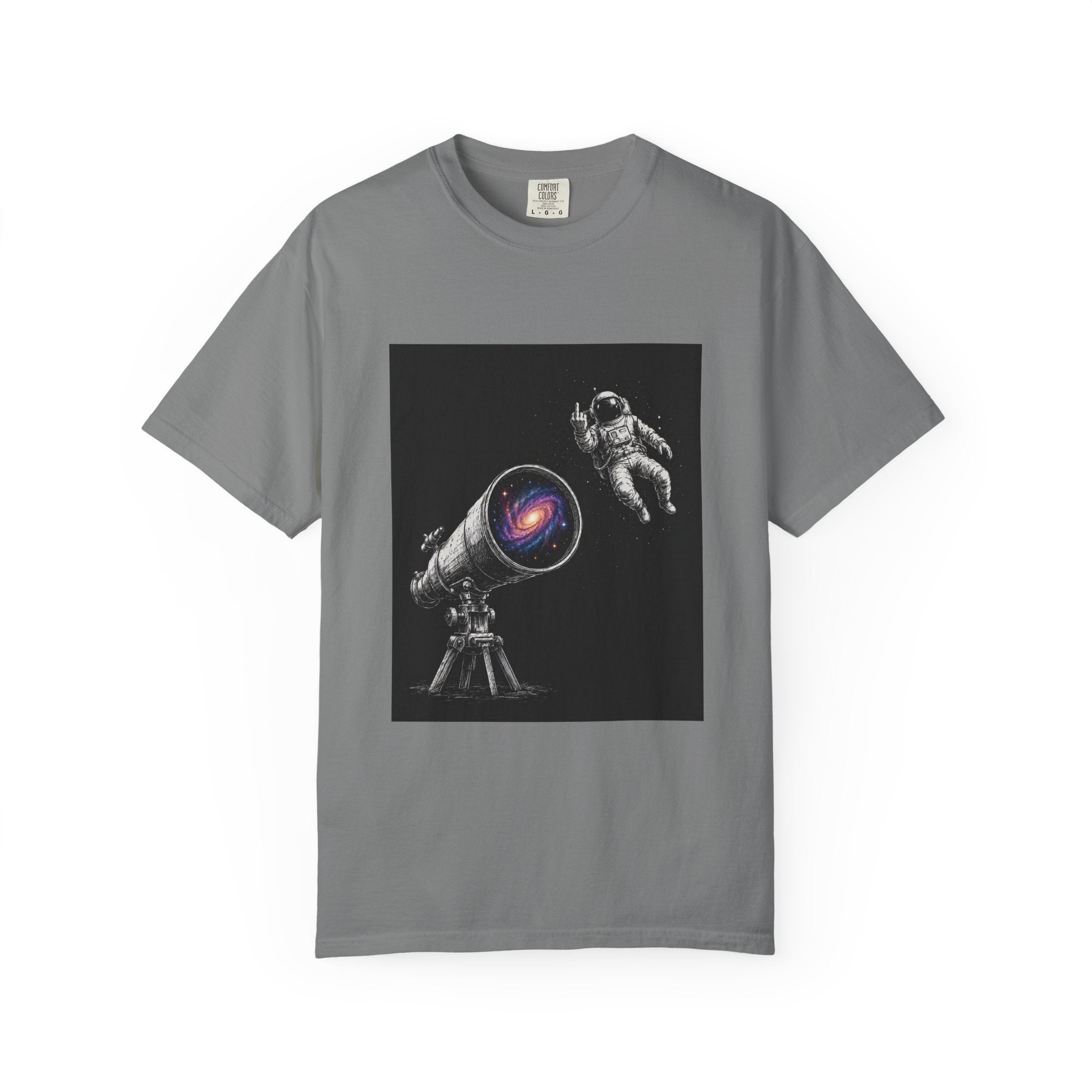 Astronaut Telescope T‑Shirt — Cosmic Galaxy Scope Graphic Tee