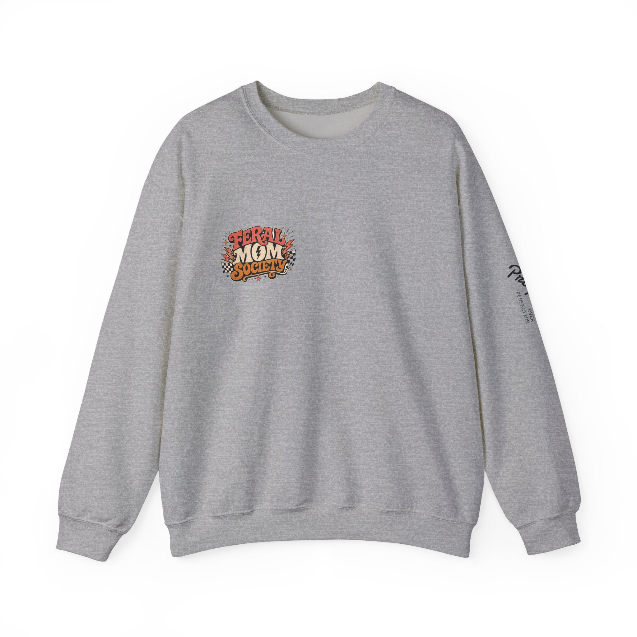 Feral Mom Society Sweatshirt — Retro Graphic Crewneck for Bold Moms