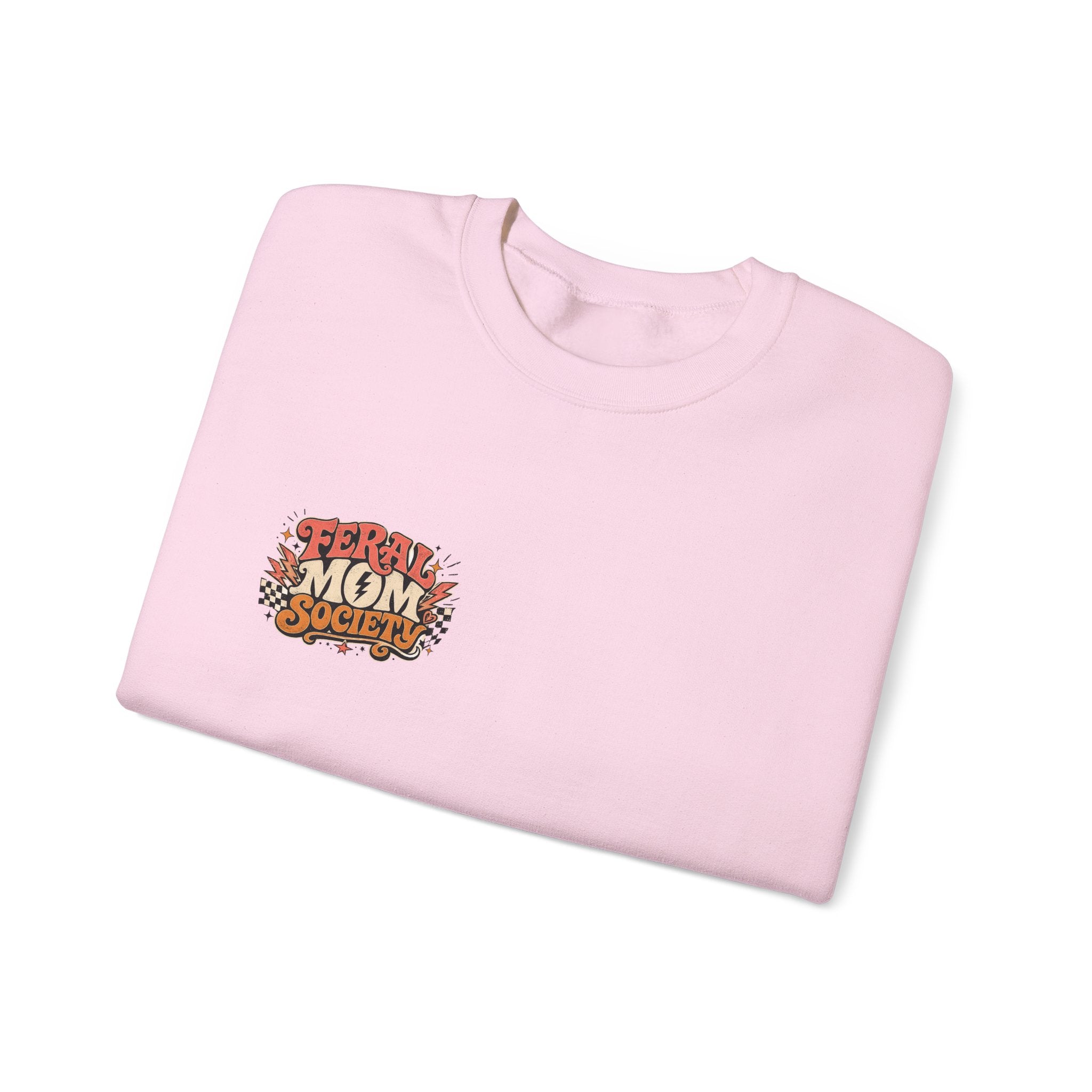 Feral Mom Society Sweatshirt — Retro Graphic Crewneck for Bold Moms