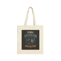 Tote Bag — "Tiny Human Protector" Cute Space Dinosaur Baby Guardian Canvas Tote