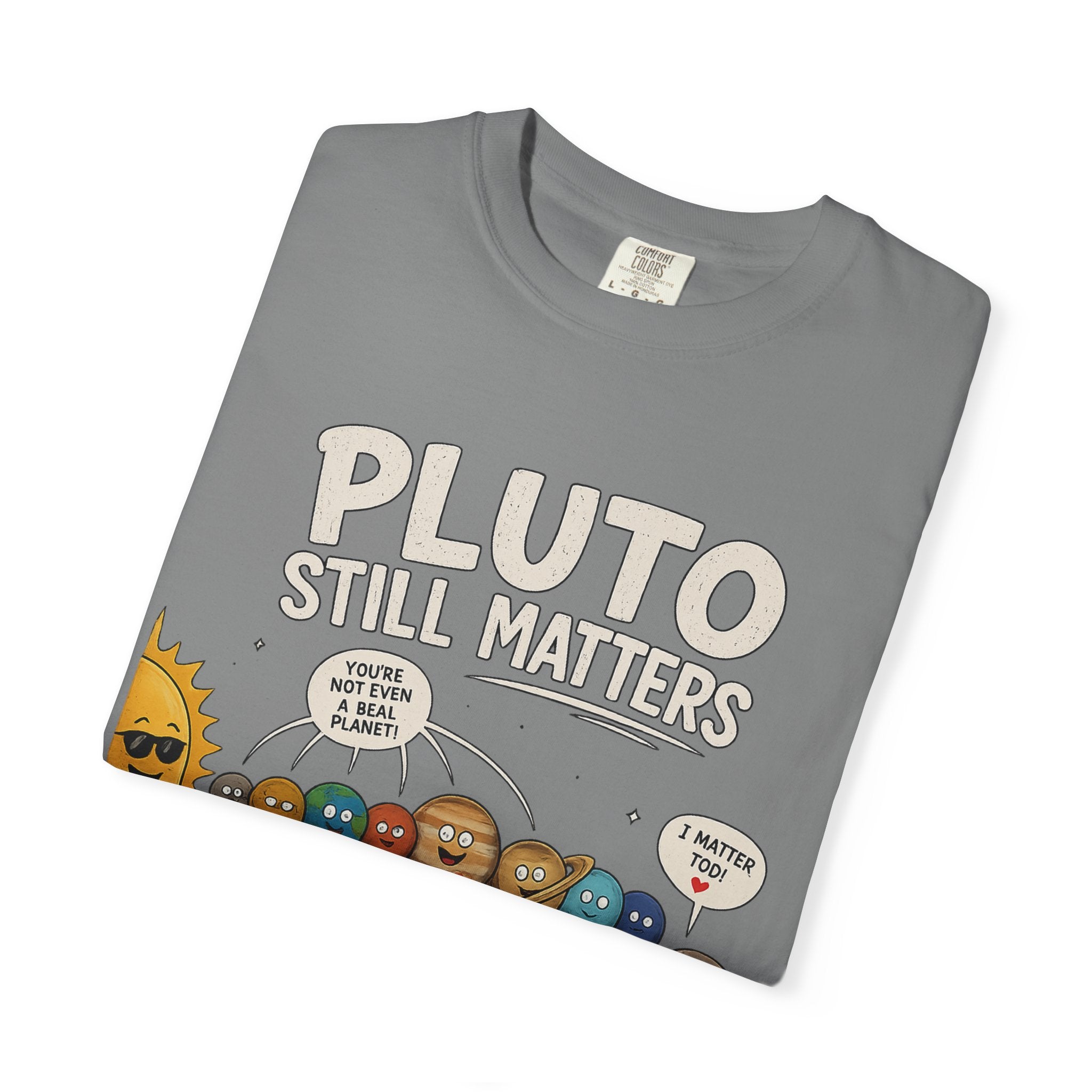 Pluto Still Matters T-Shirt – Cute Cartoon Solar System Tee for Space Lovers
