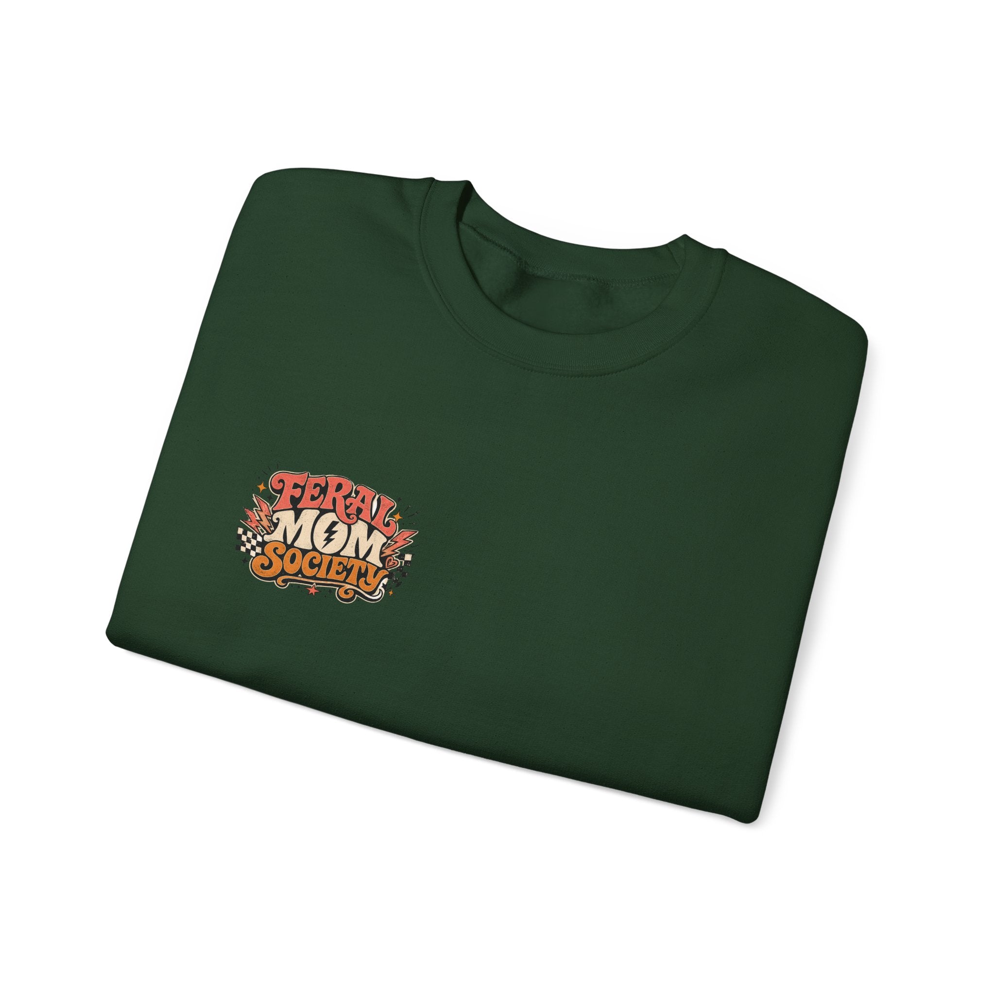 Feral Mom Society Sweatshirt — Retro Graphic Crewneck for Bold Moms