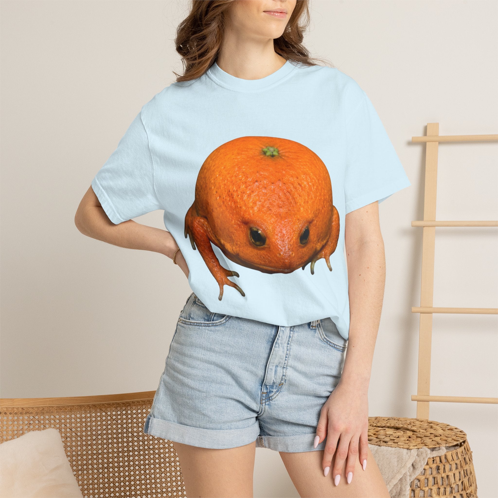 Orange Frog T-Shirt — Cute Surreal Citrus Critter Tee