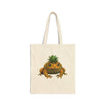 Pineapple Frog Canvas Tote — Tropical Gecko Pineapple Art Bag