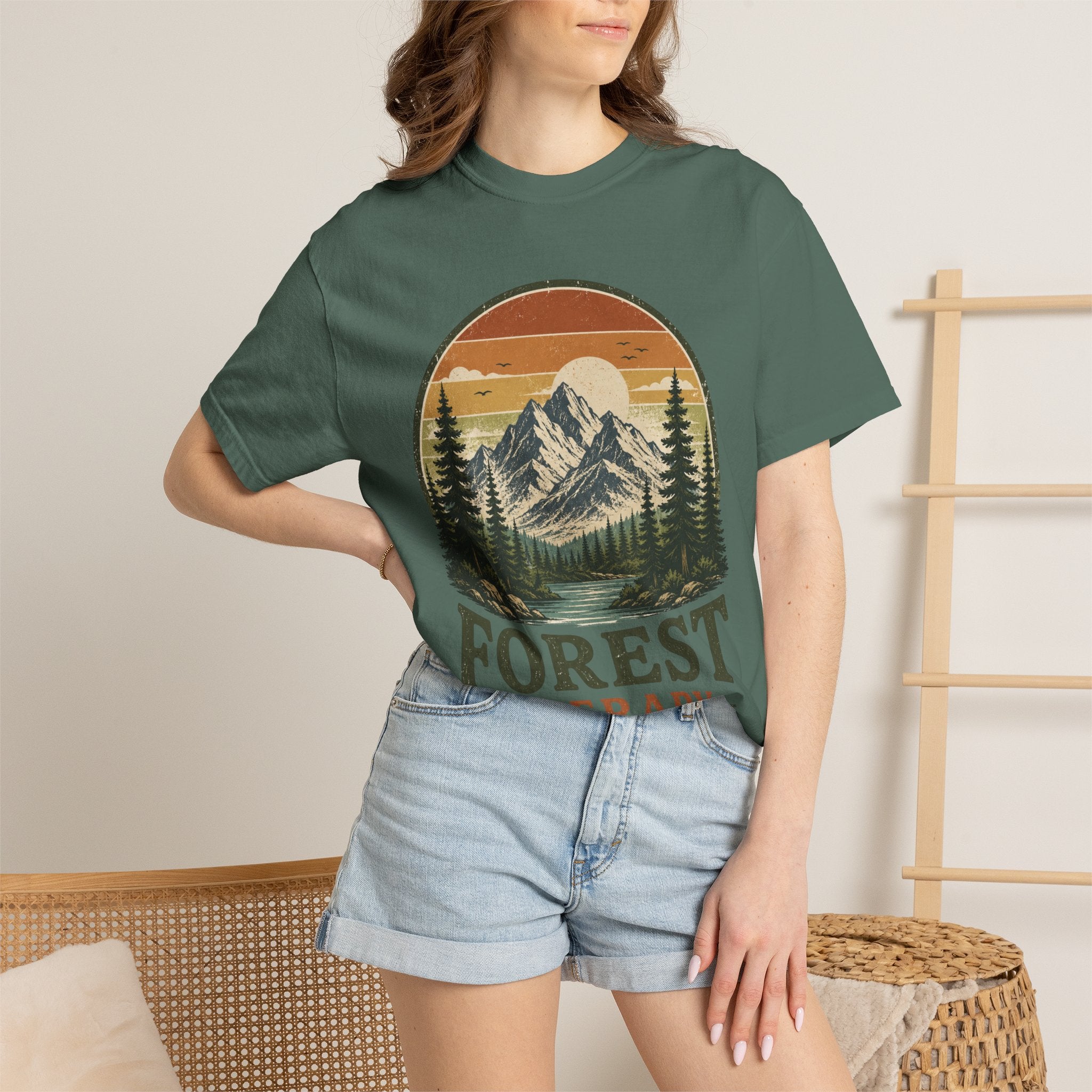 Forest Therapy T-Shirt — Mountain & Pines Nature Tee