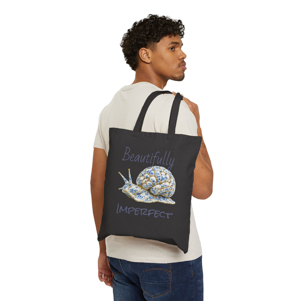 Tote Bag — "Beautifully Imperfect" Snail Canvas Tote