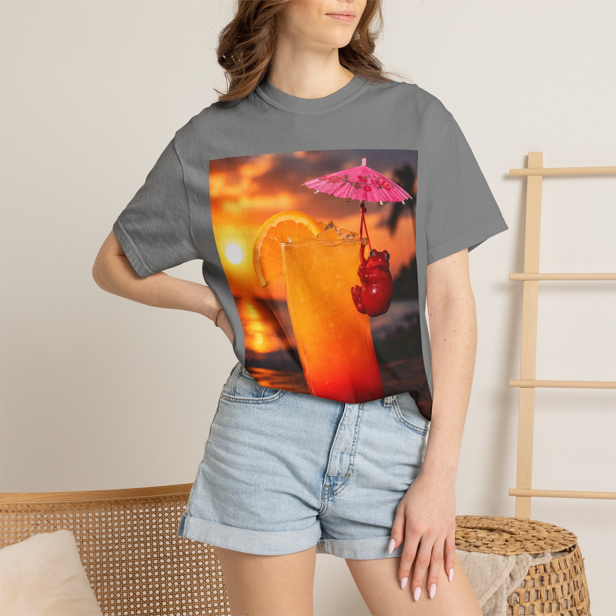 Sunset Cocktail T-Shirt — Tropical Drink Graphic Tee