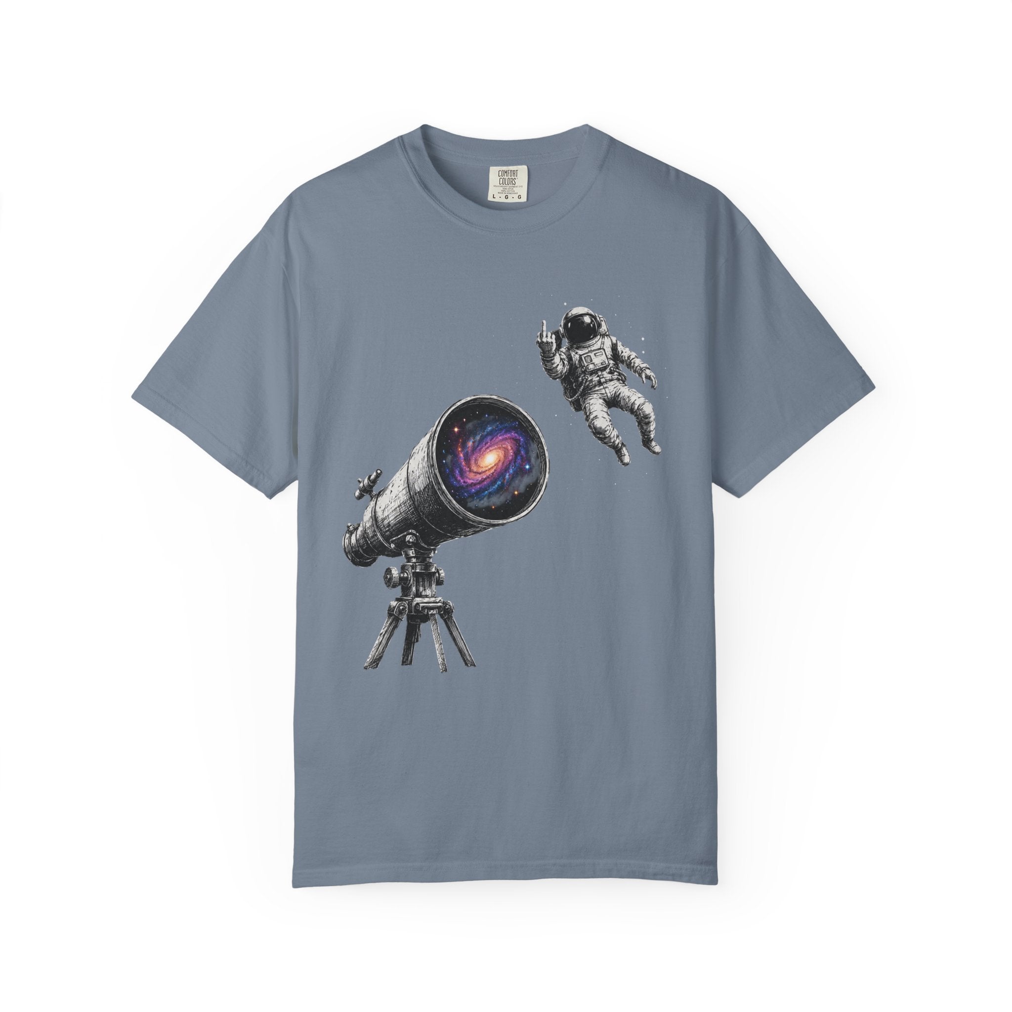Astronaut Telescope T‑Shirt — Cosmic Telescope Galaxy Print
