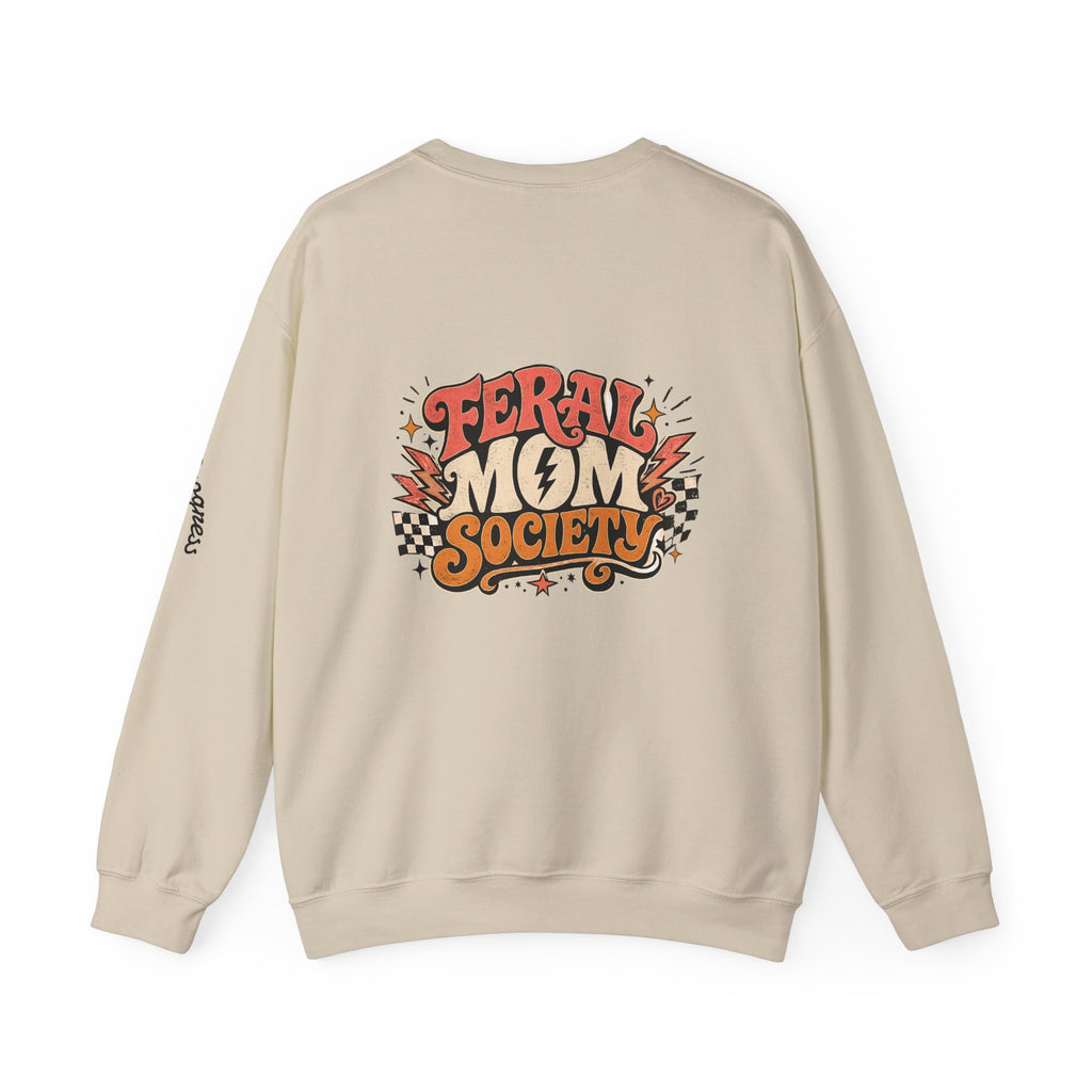 Feral Mom Society Sweatshirt — Retro Graphic Crewneck for Bold Moms