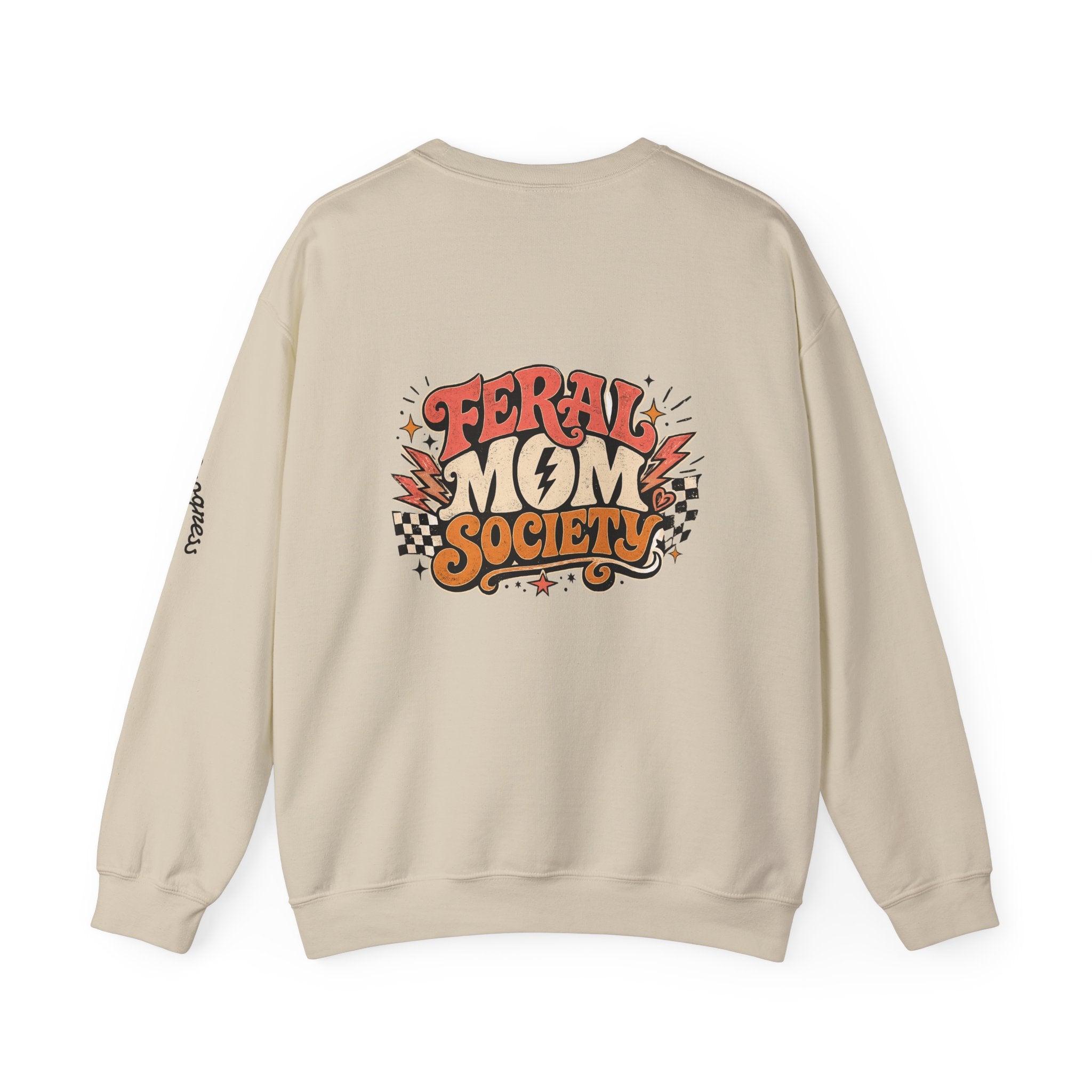 Feral Mom Society Sweatshirt — Retro Graphic Crewneck for Bold Moms