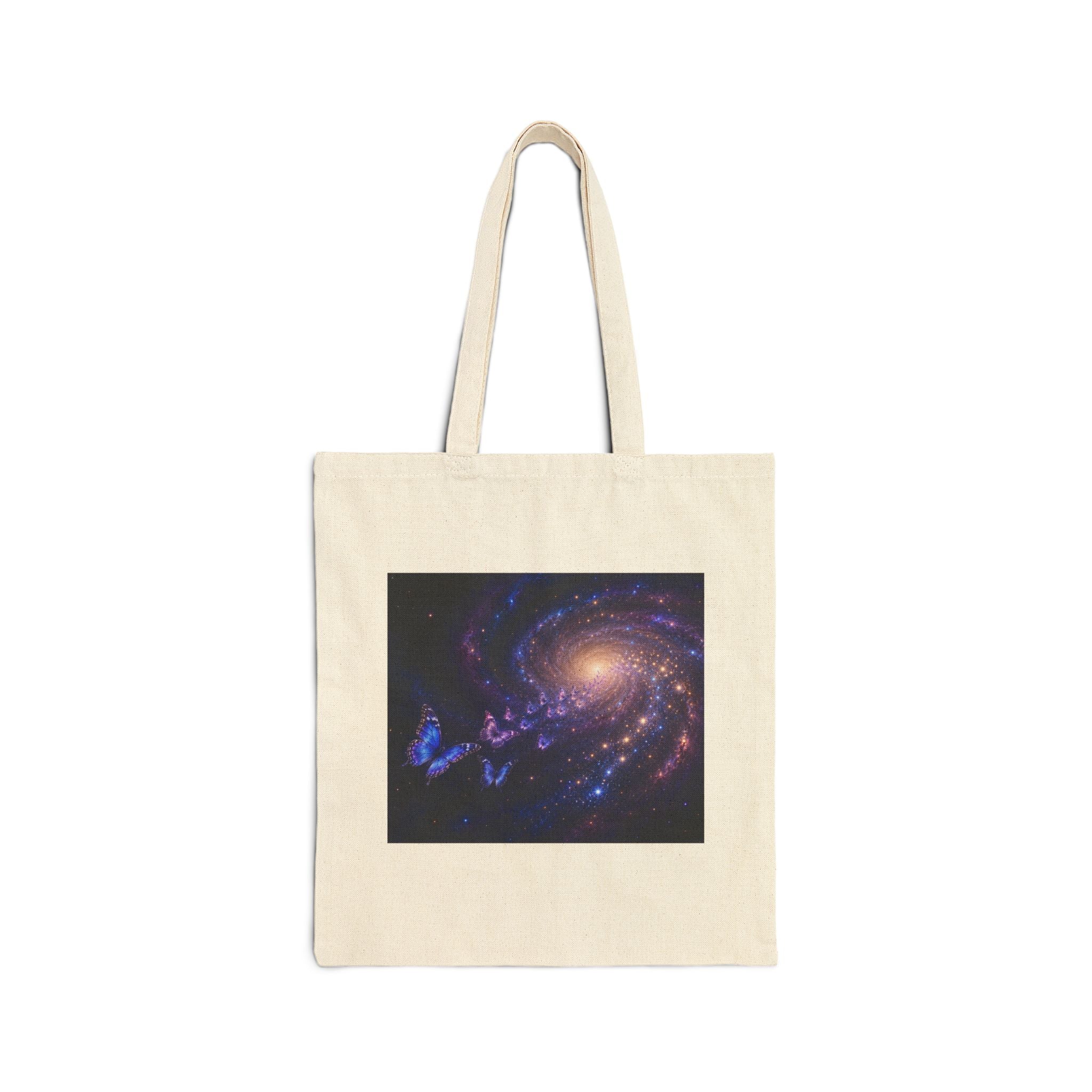 Galaxy Spiral Canvas Tote Bag — Cosmic Space Art Tote for Astronomy Lovers