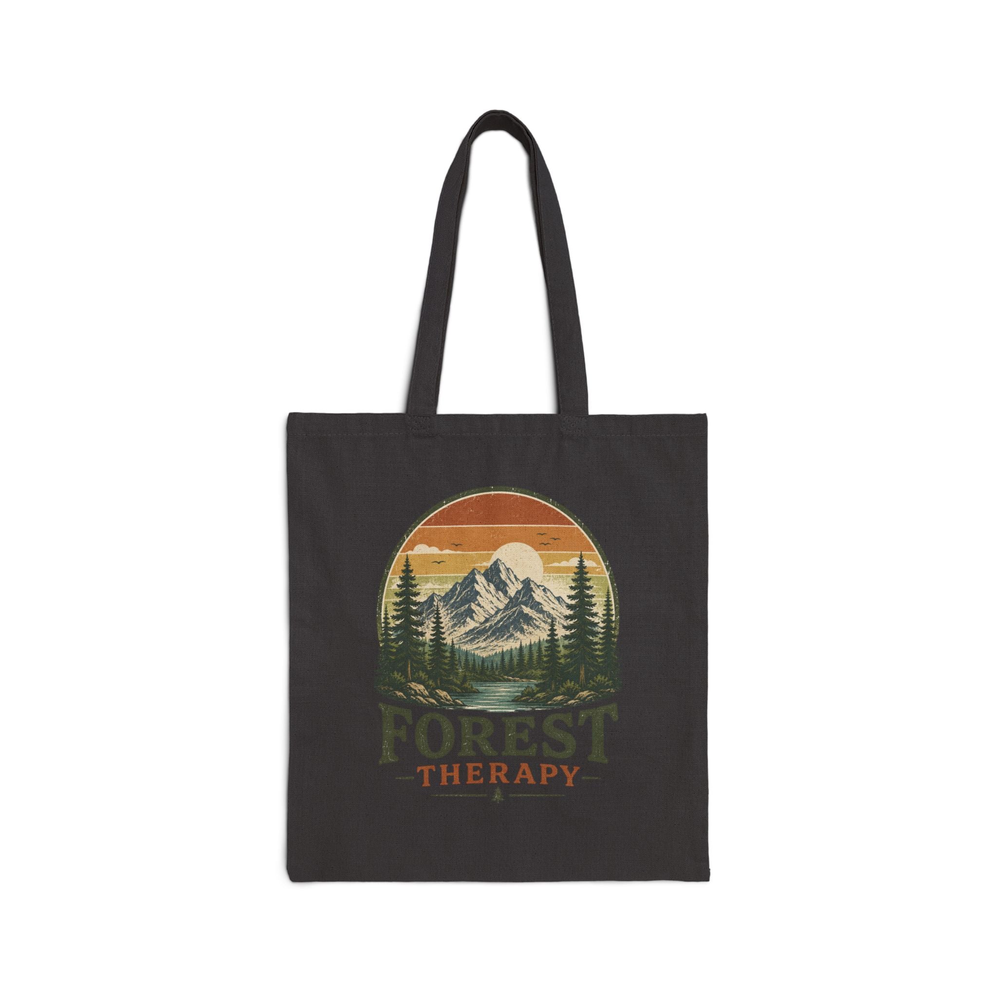Forest Therapy Canvas Tote — Vintage Mountain Nature Bag