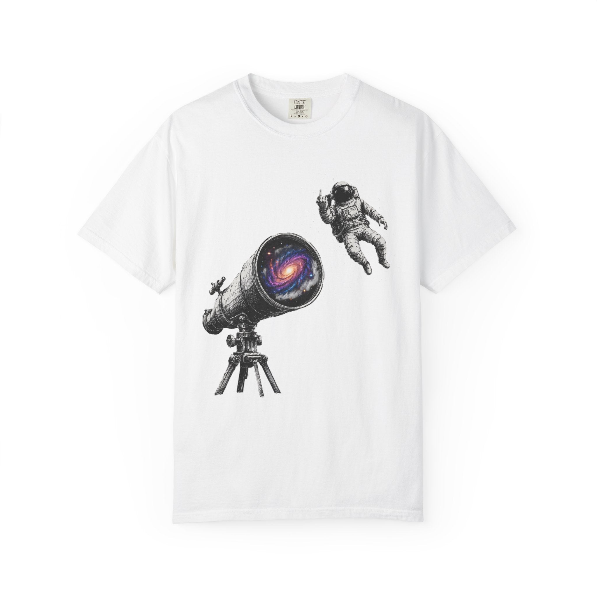 Astronaut Telescope T‑Shirt — Cosmic Telescope Galaxy Print