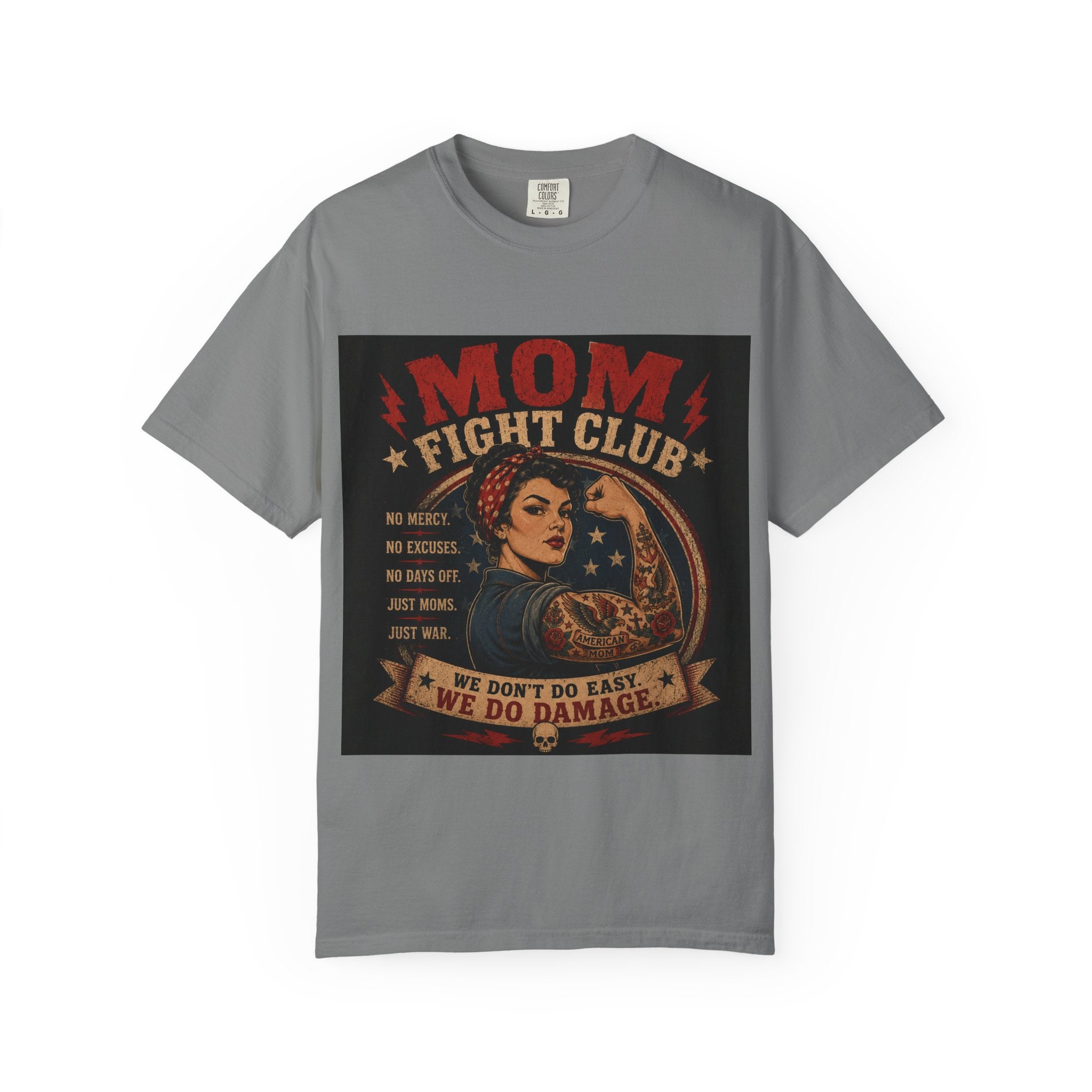 Mom Fight Club T-Shirt — We Don’t Do Easy, We Do Damage Vintage Boxing Tee