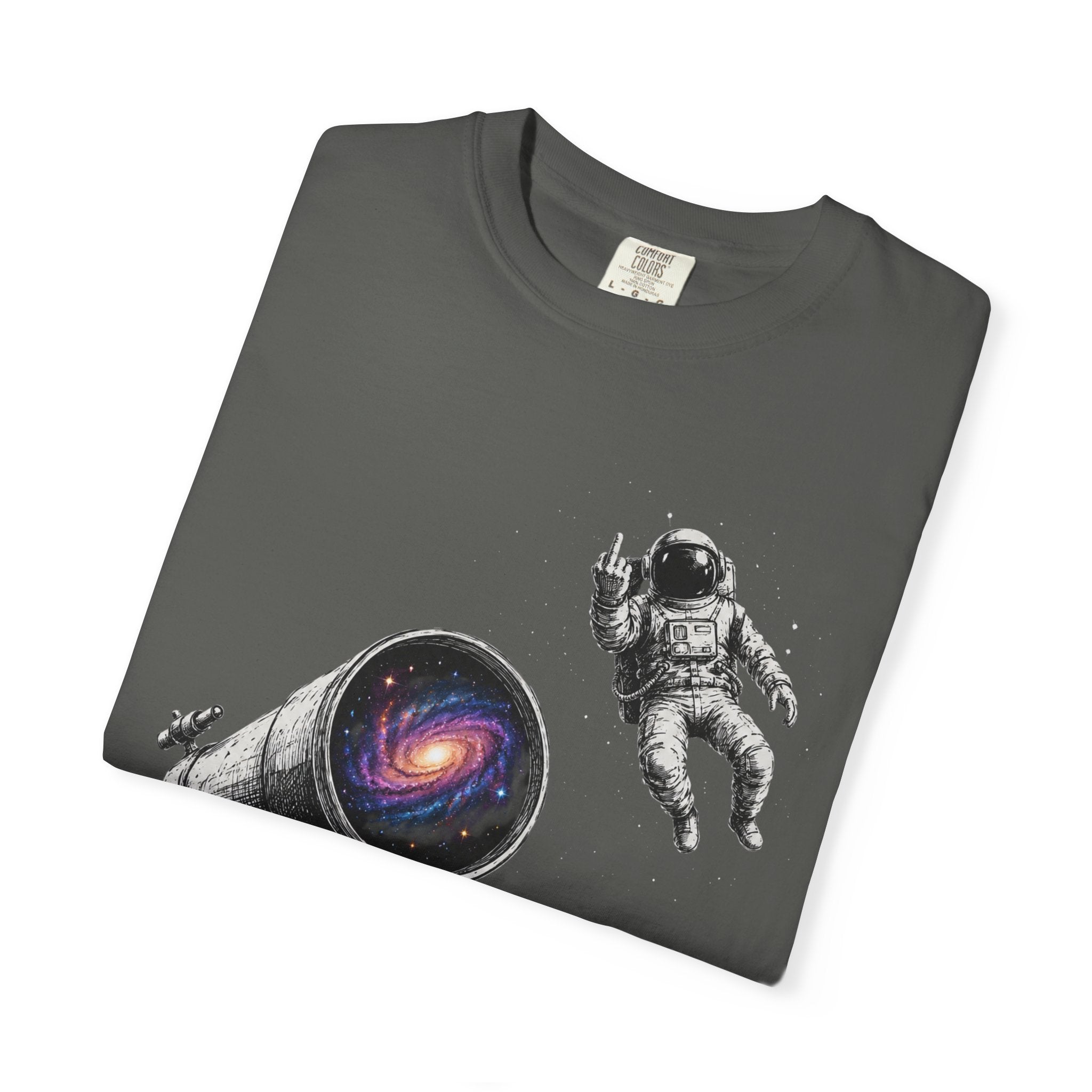 Astronaut Telescope T‑Shirt — Cosmic Telescope Galaxy Print