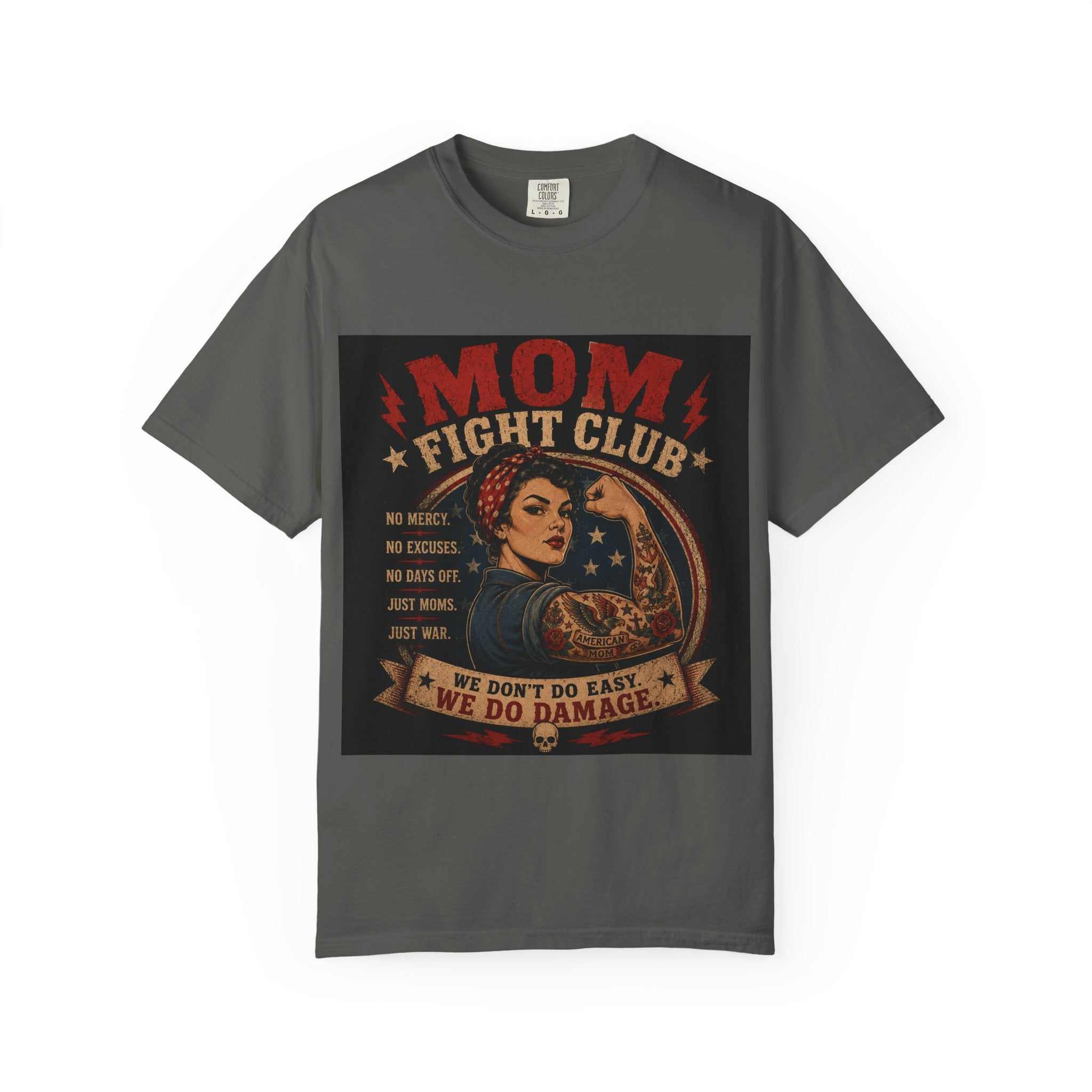 Mom Fight Club T-Shirt — We Don’t Do Easy, We Do Damage Vintage Boxing Tee