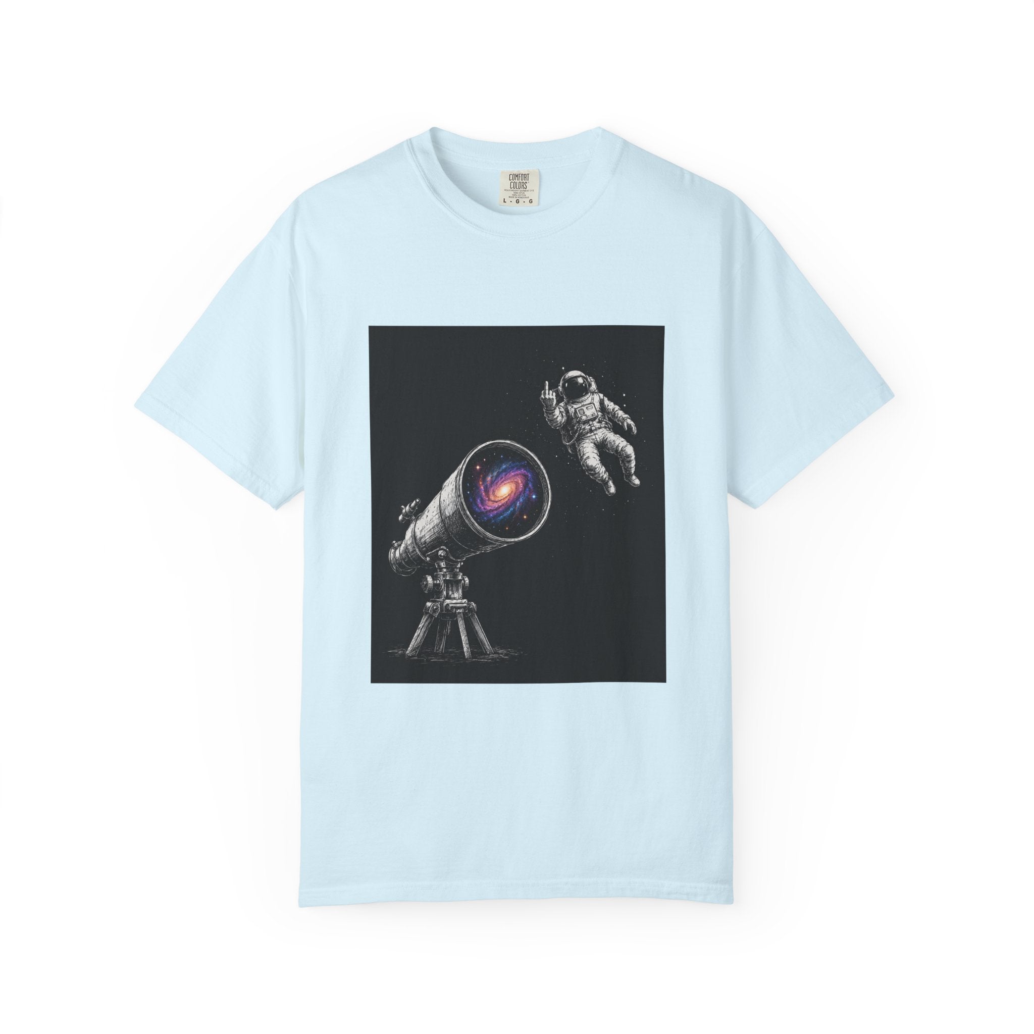 Astronaut Telescope T‑Shirt — Cosmic Galaxy Scope Graphic Tee