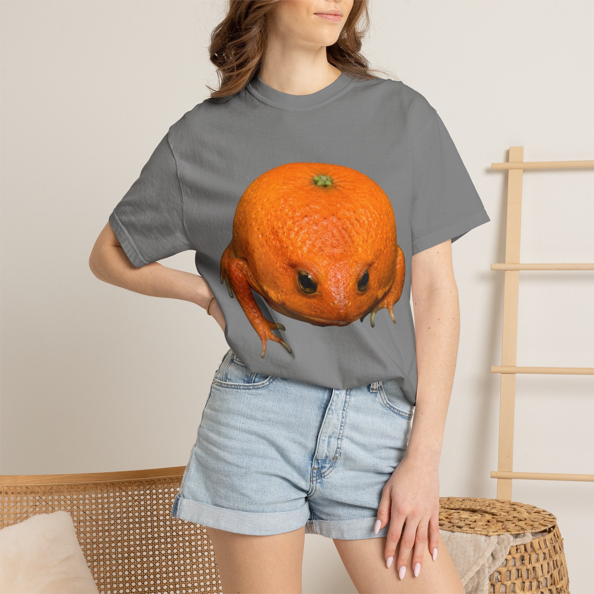 Orange Frog T-Shirt — Cute Surreal Citrus Critter Tee