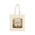 Garden Tote Bag — “My Garden Is Full of Heirlooms, Pollinators & a Feral Child” Cotton Canvas Market Tote