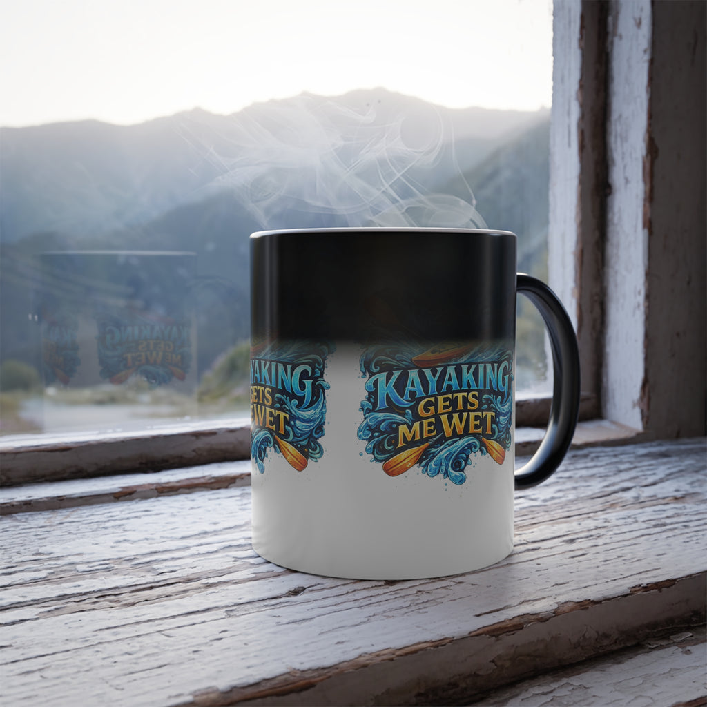 kayaking gets me wet Color Morphing Mug — 11oz Heat-Change Coffee Cup