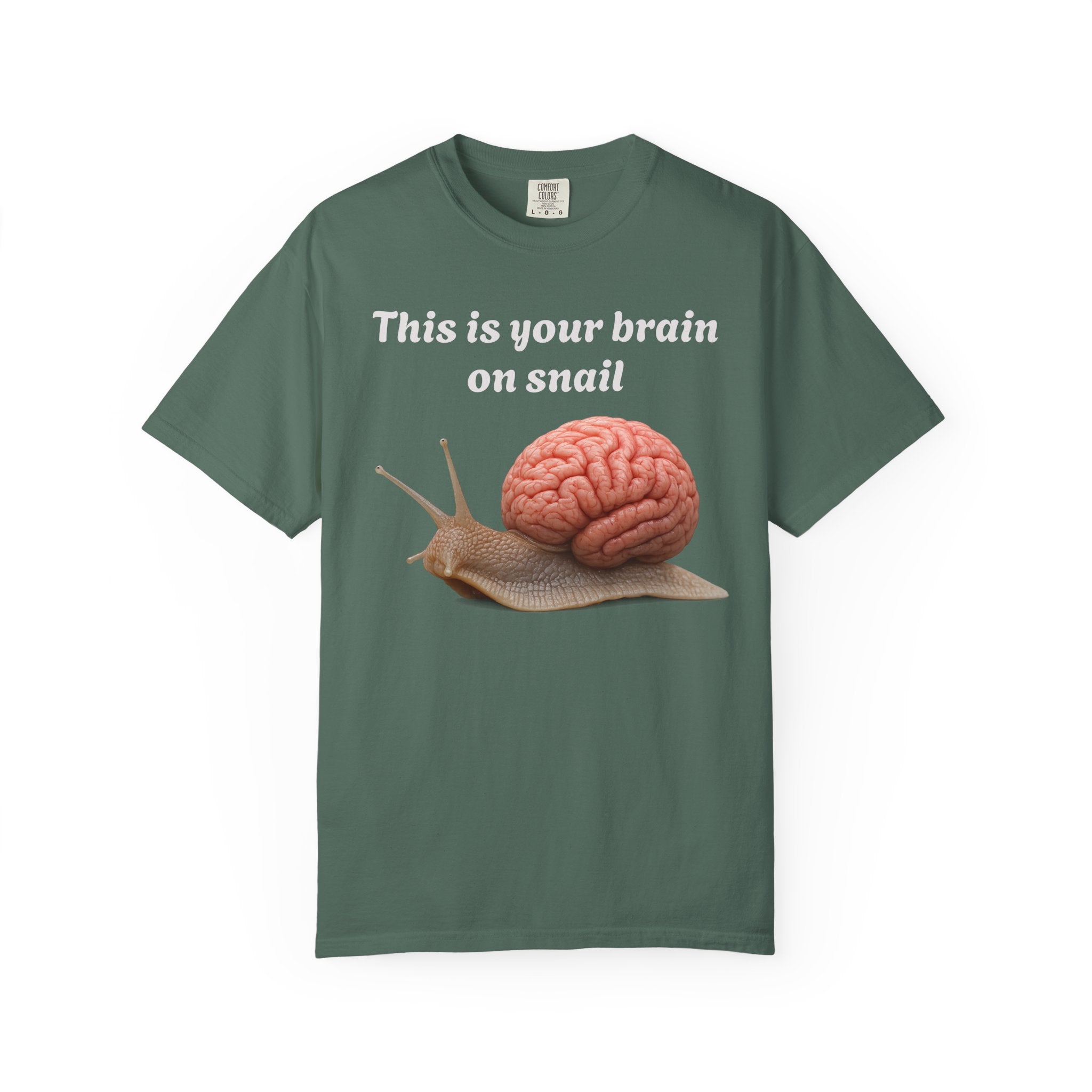 Snail Brain T-Shirt — Funny Science Graphic Tee ("This is your brain on snail")