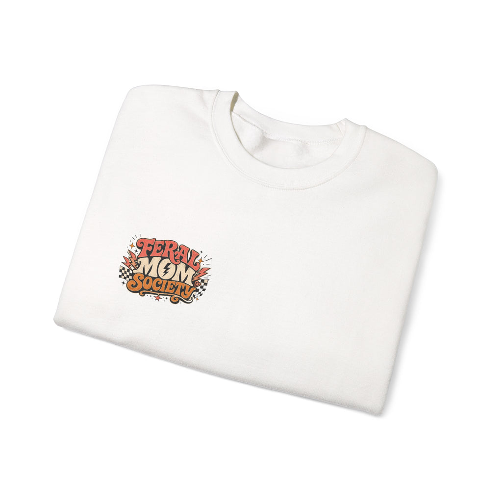Feral Mom Society Sweatshirt — Retro Graphic Crewneck for Bold Moms