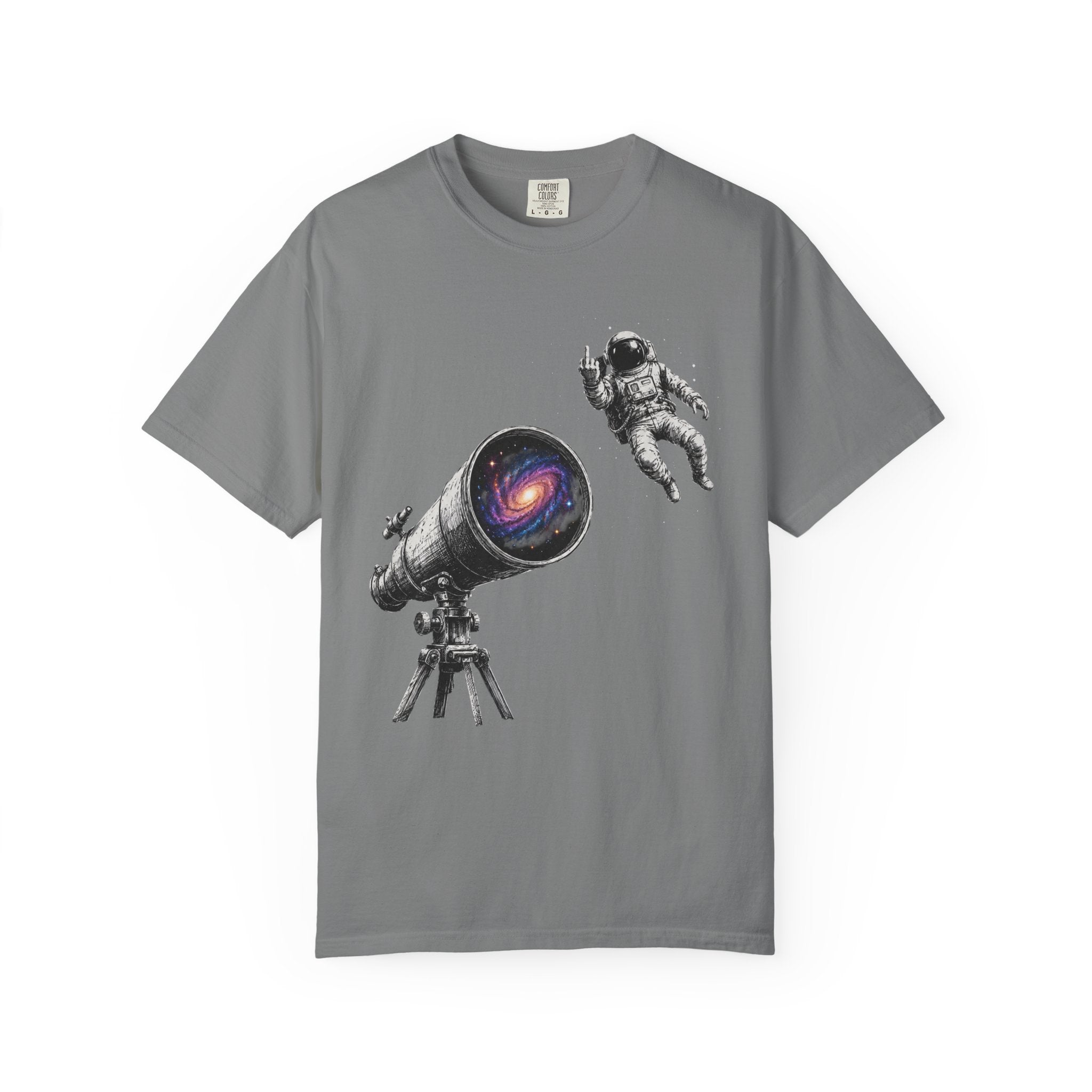 Astronaut Telescope T‑Shirt — Cosmic Telescope Galaxy Print