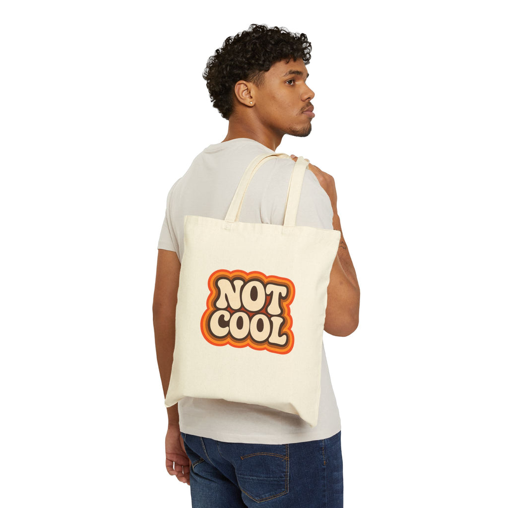 Not Cool Retro Tote Bag — Vintage 70s Style Canvas Shopper
