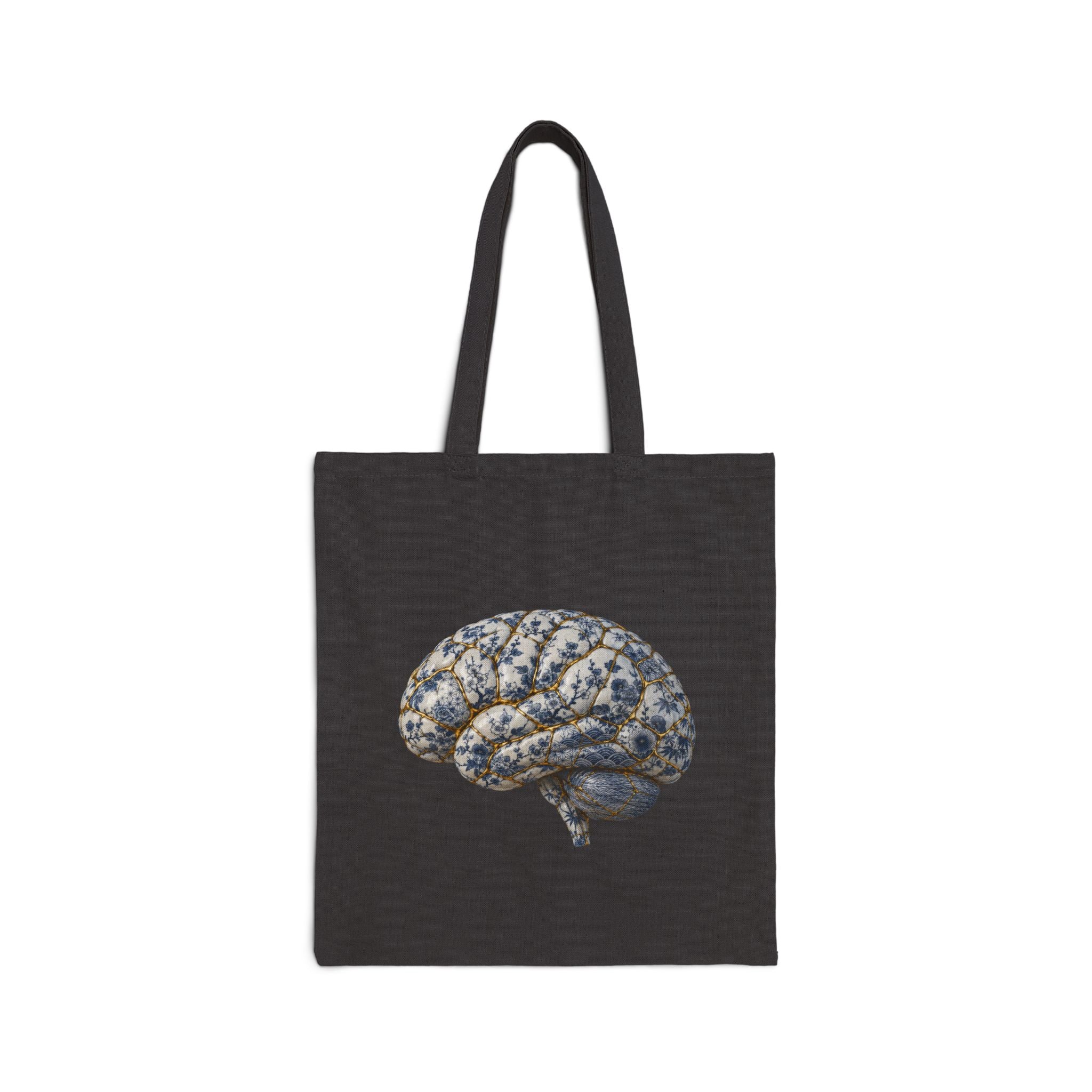 Museum-Style Brain Illustration Tote Bag