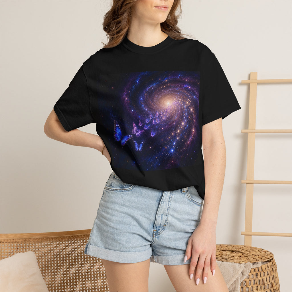 Galaxy Butterfly T-Shirt — Cosmic Spiral Space Art Tee