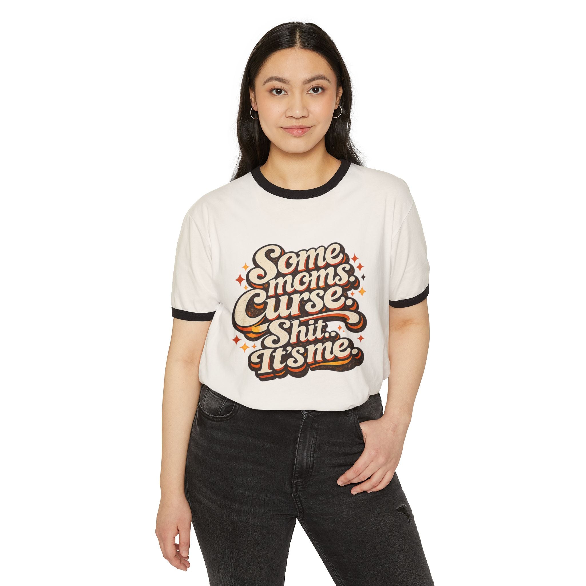 Funny Mom Curses Ringer Tee