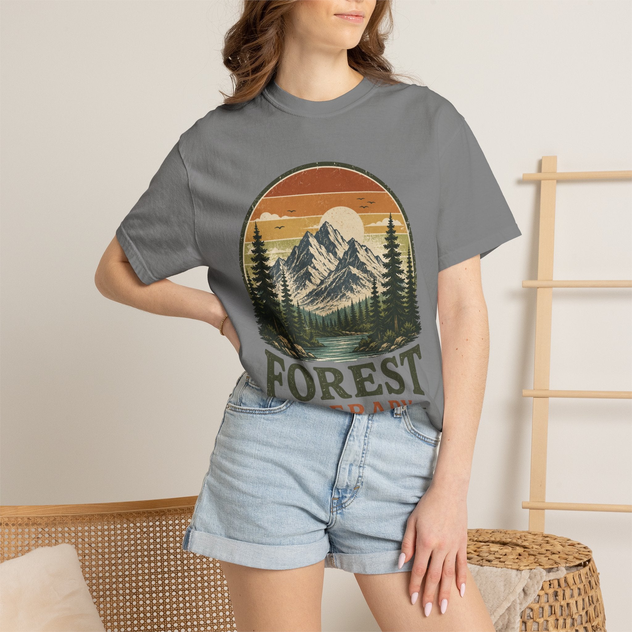 Forest Therapy T-Shirt — Mountain & Pines Nature Tee