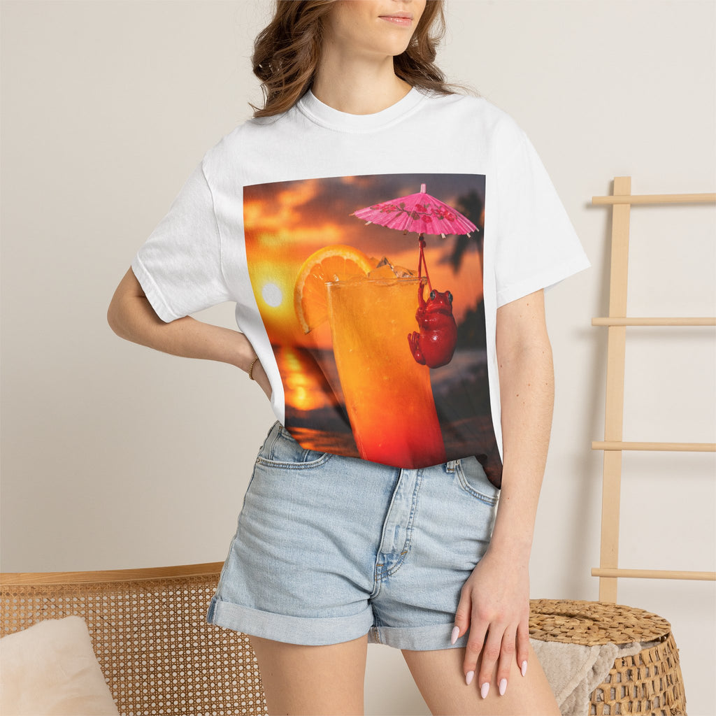 Sunset Cocktail T-Shirt — Tropical Drink Graphic Tee