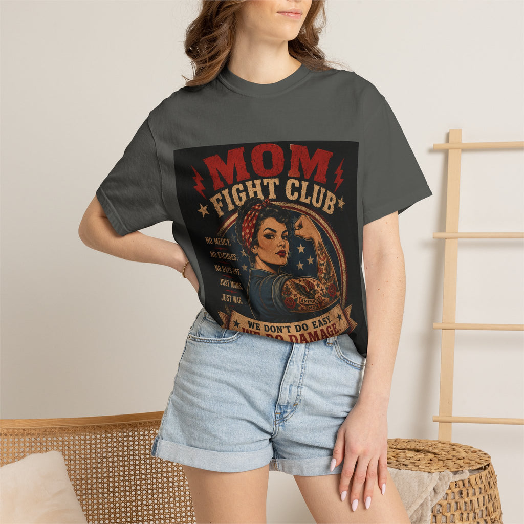 Mom Fight Club T-Shirt — We Don’t Do Easy, We Do Damage Vintage Boxing Tee
