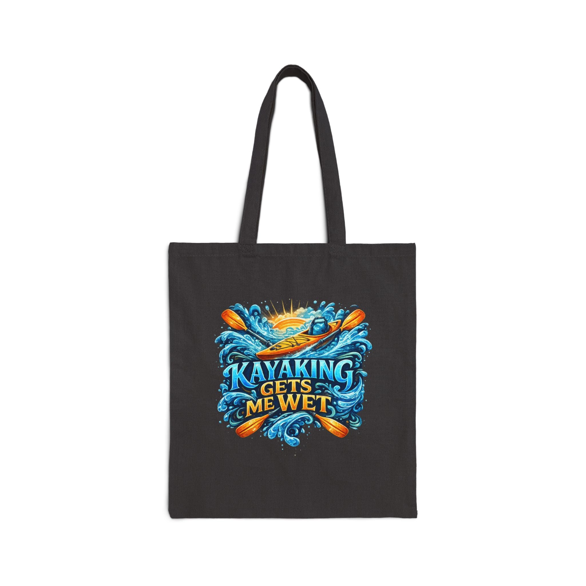 Kayaking Gets Me Wet Canvas Tote Bag — Funny Kayak Lover Gift