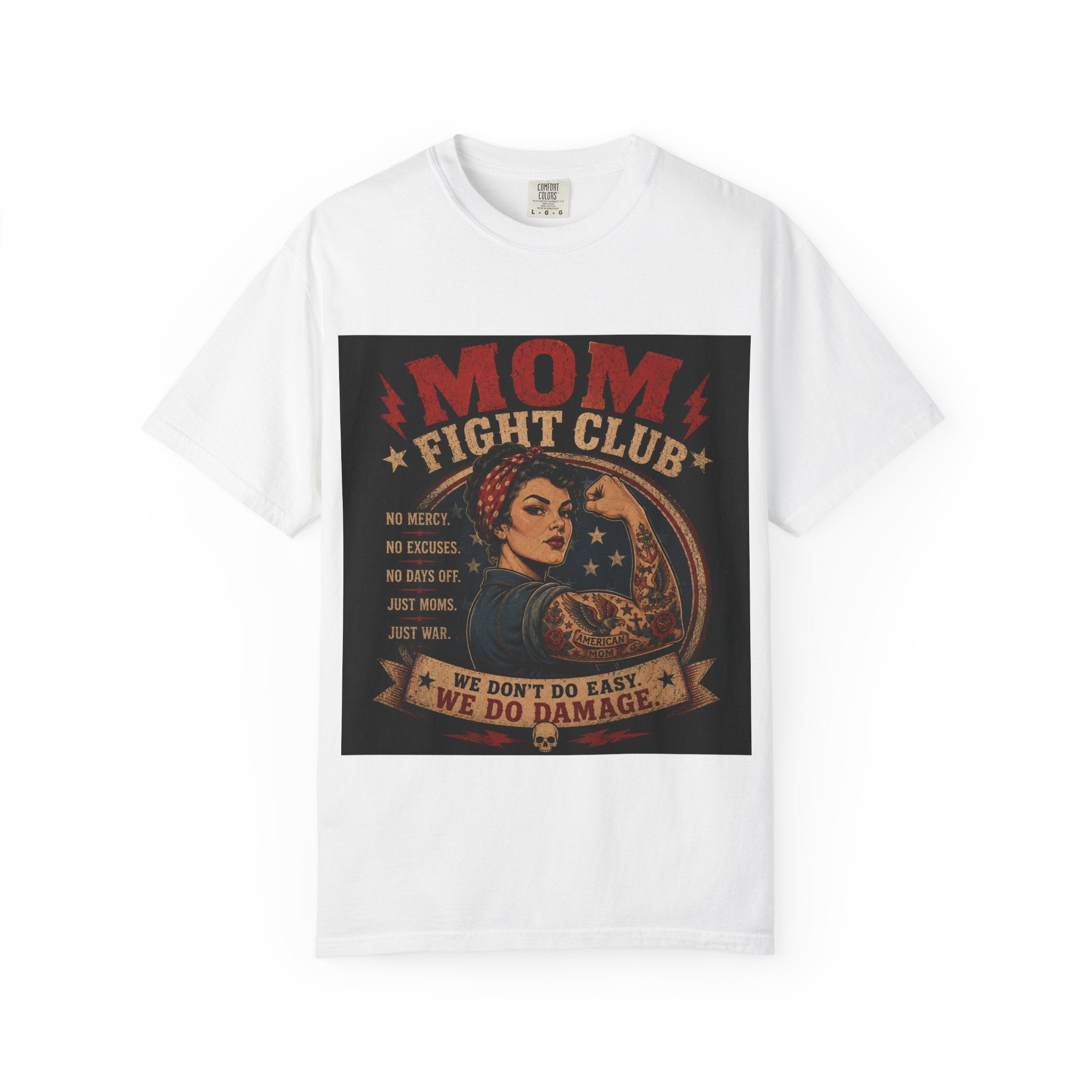 Mom Fight Club T-Shirt — We Don’t Do Easy, We Do Damage Vintage Boxing Tee
