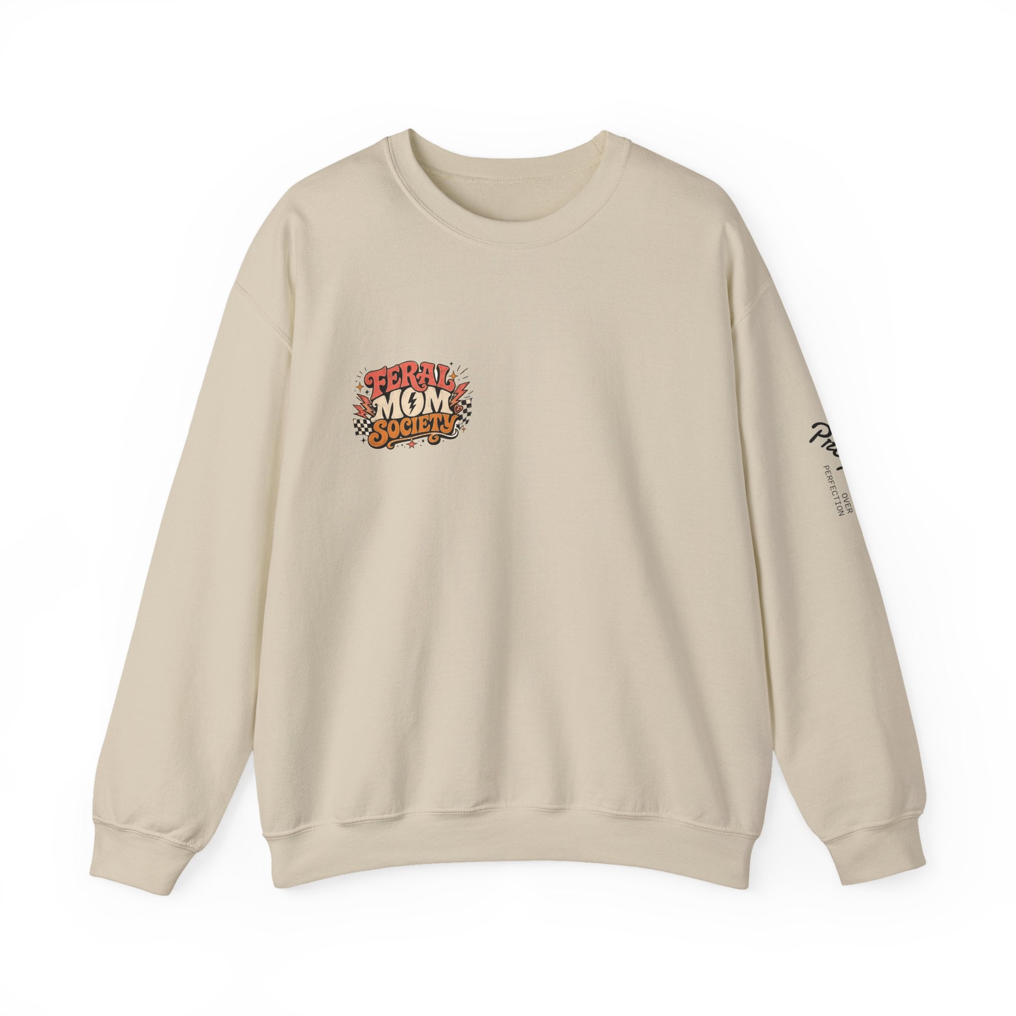 Feral Mom Society Sweatshirt — Retro Graphic Crewneck for Bold Moms