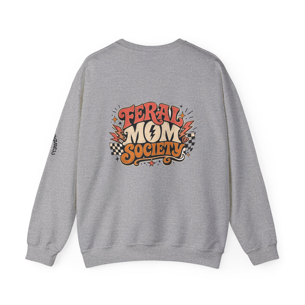 Feral Mom Society Sweatshirt — Retro Graphic Crewneck for Bold Moms
