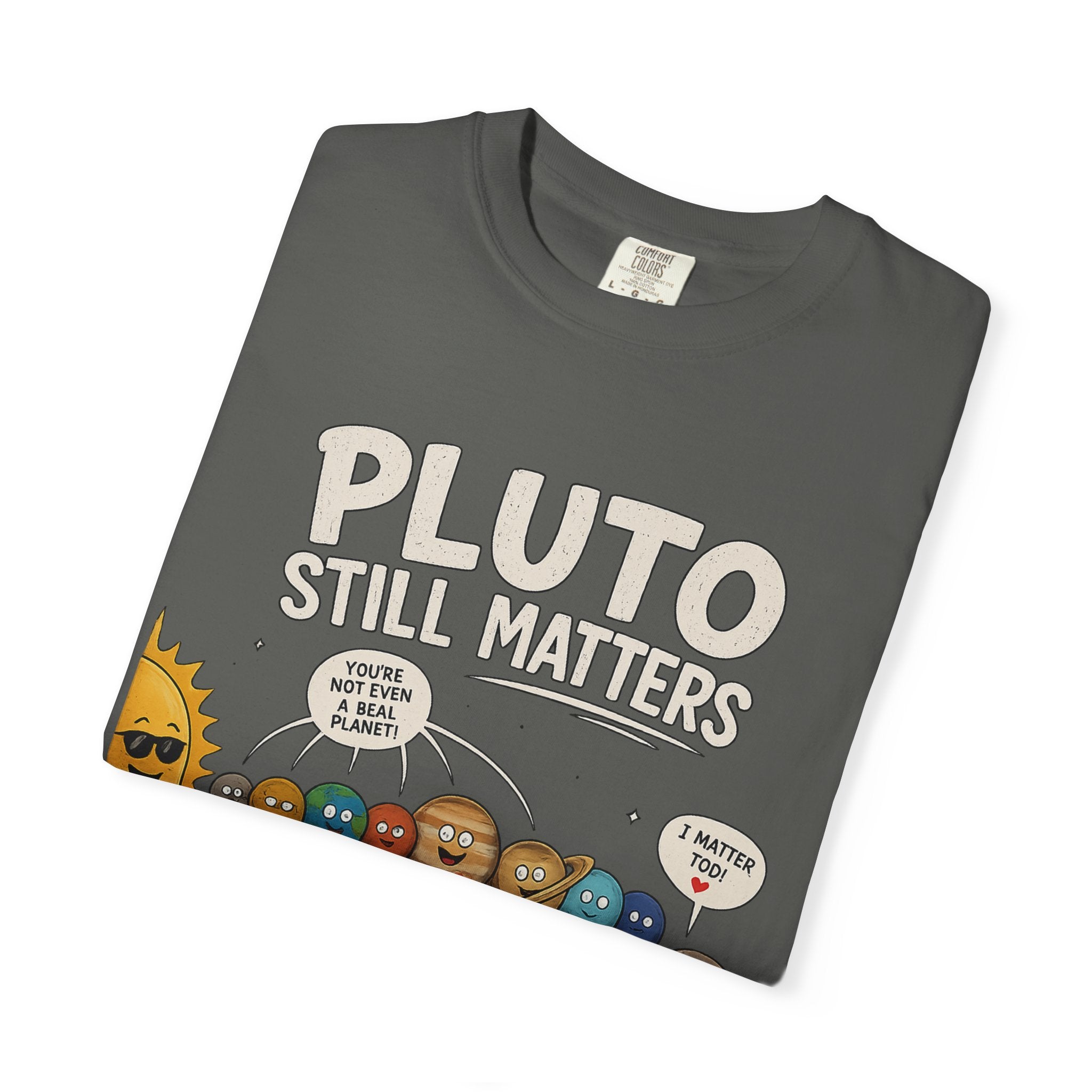 Pluto Still Matters T-Shirt – Cute Cartoon Solar System Tee for Space Lovers