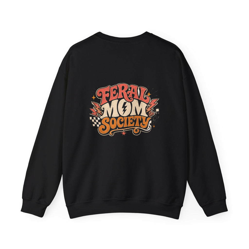 Feral Mom Society Sweatshirt — Retro Graphic Crewneck for Bold Moms