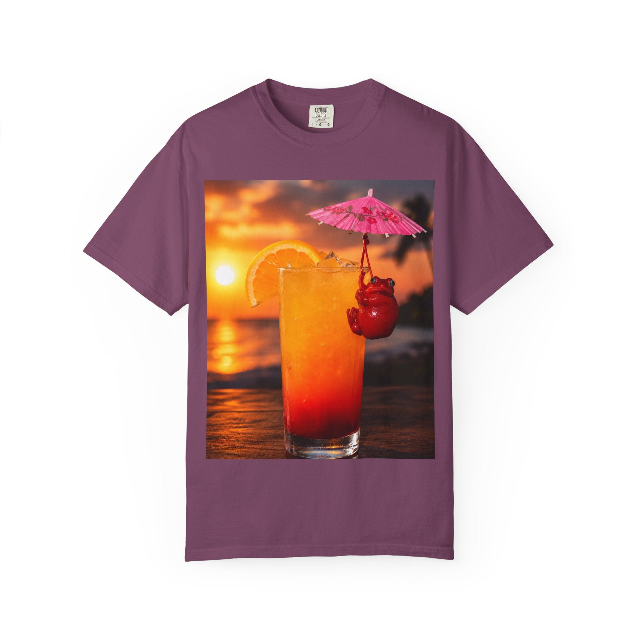 Sunset Cocktail T-Shirt — Tropical Drink Graphic Tee