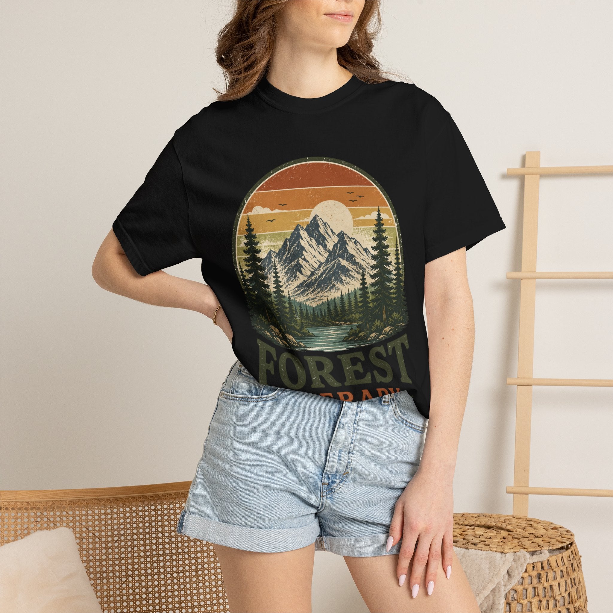 Forest Therapy T-Shirt — Mountain & Pines Nature Tee