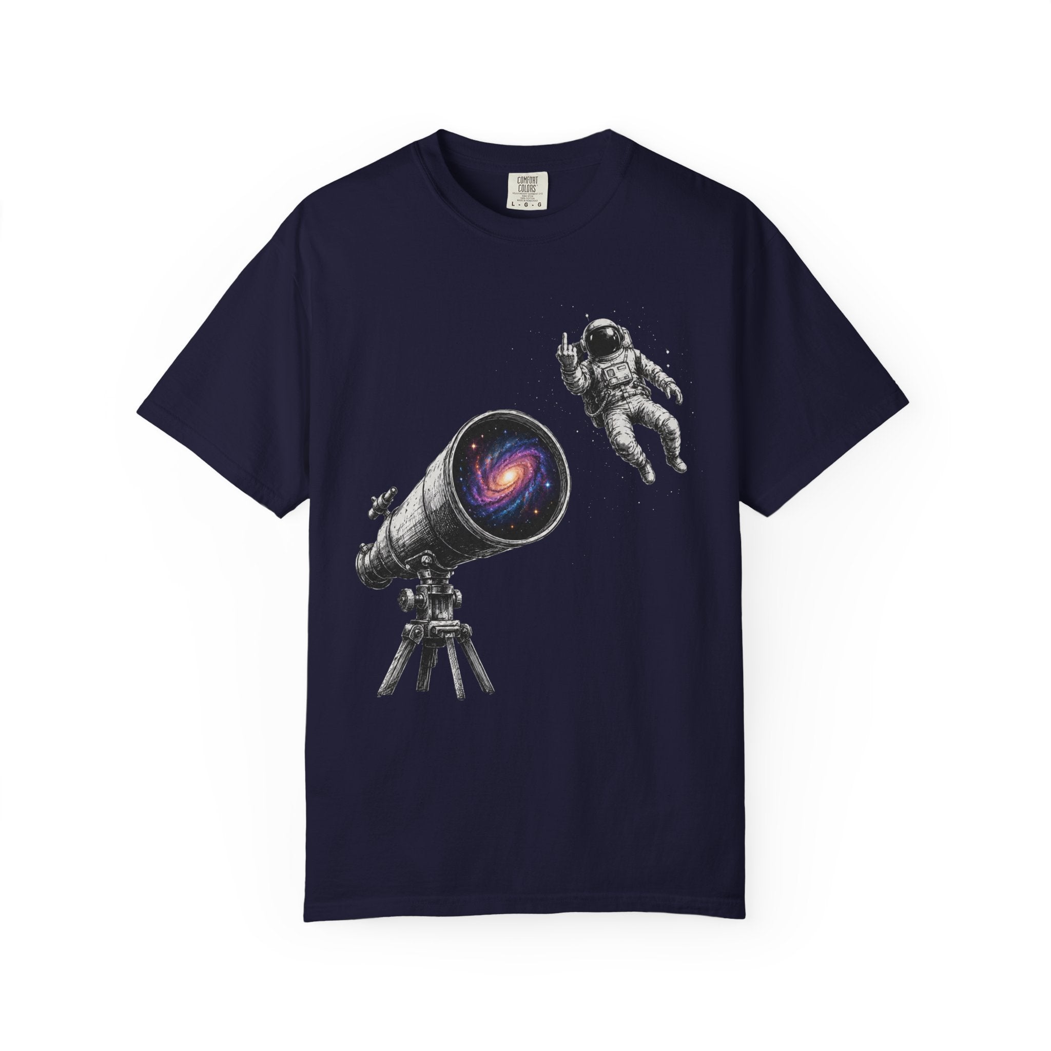 Astronaut Telescope T‑Shirt — Cosmic Telescope Galaxy Print