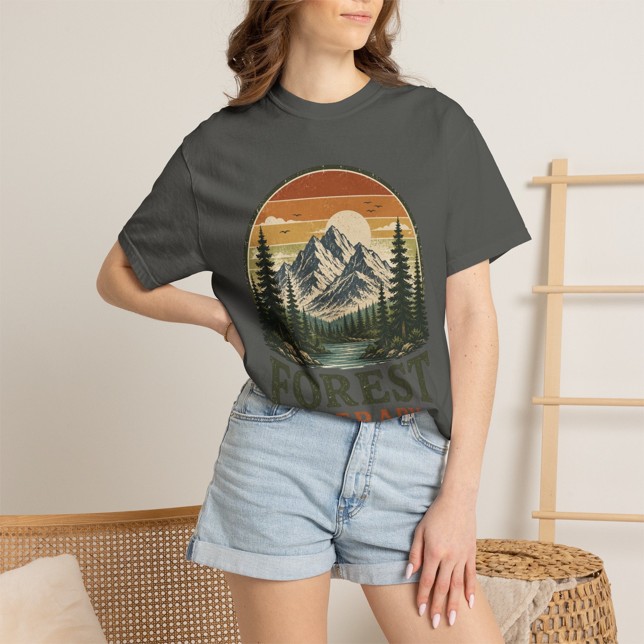 Forest Therapy T-Shirt — Mountain & Pines Nature Tee