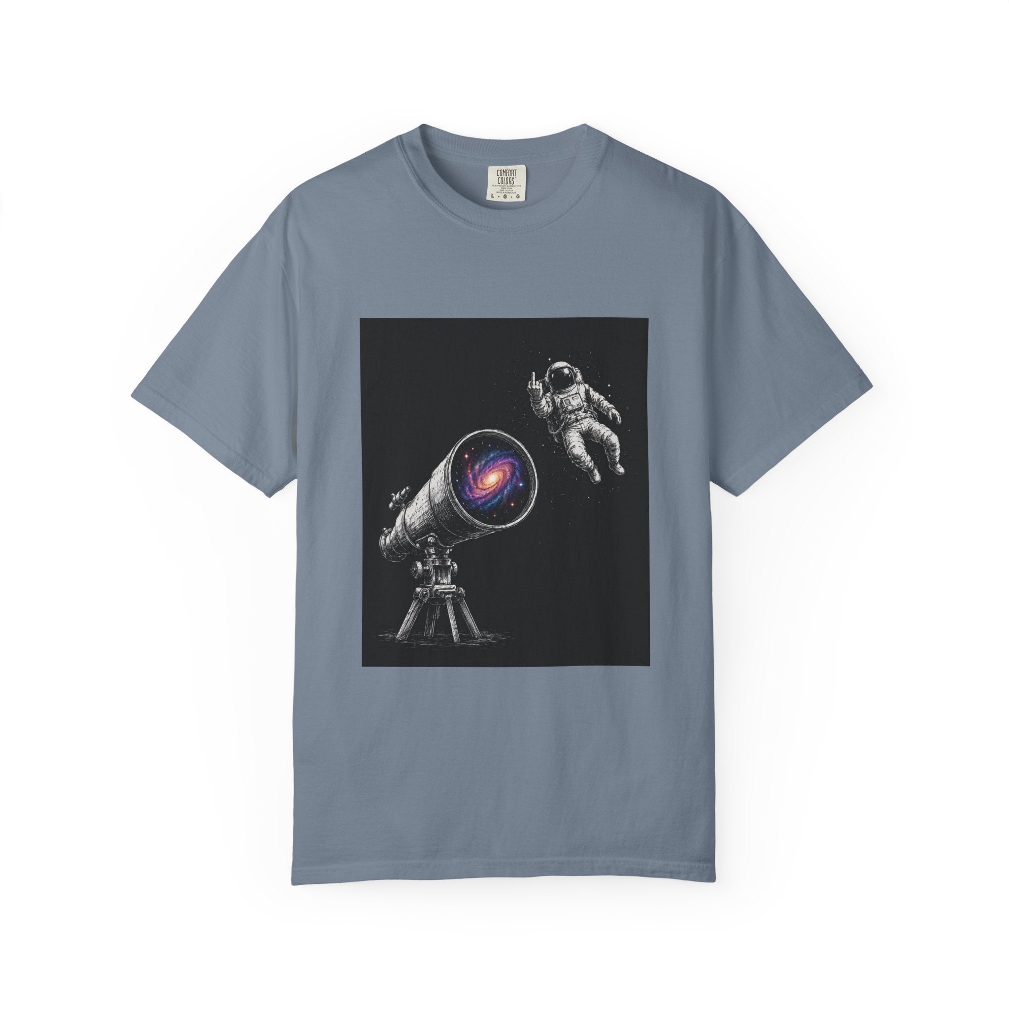 Astronaut Telescope T‑Shirt — Cosmic Galaxy Scope Graphic Tee