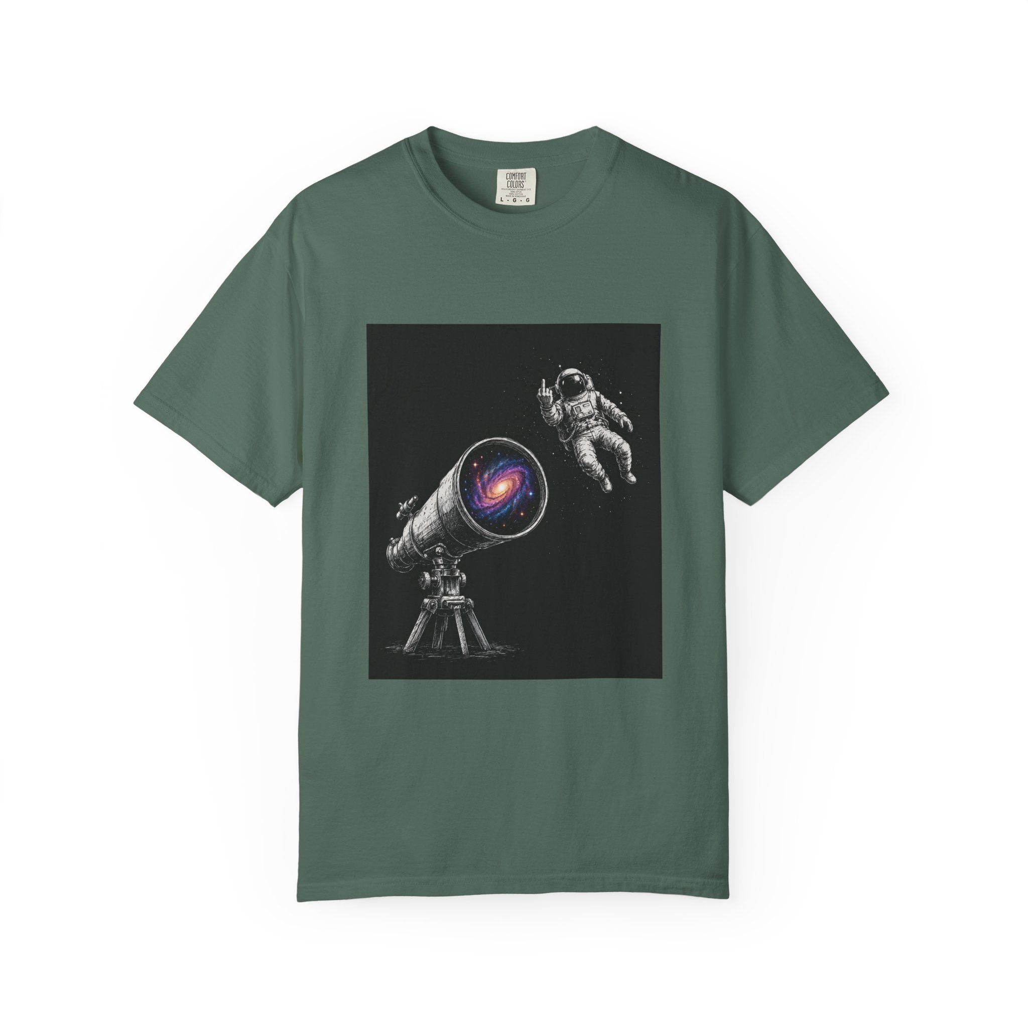 Astronaut Telescope T‑Shirt — Cosmic Galaxy Scope Graphic Tee