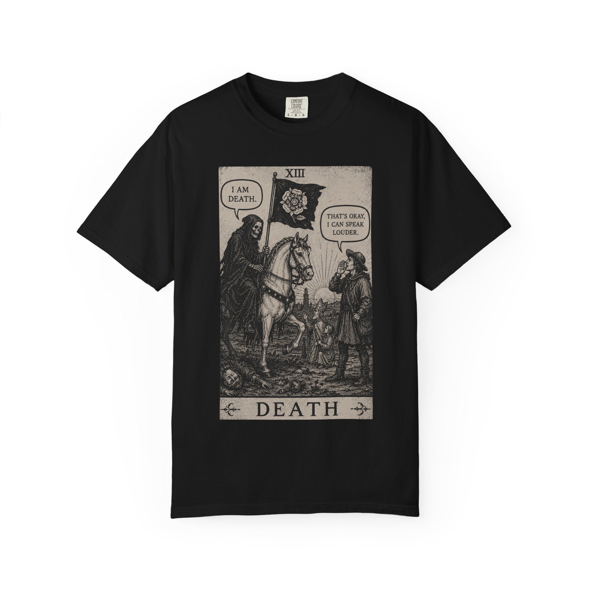 Death Tarot T-Shirt — Vintage Rider-Waite Card Design