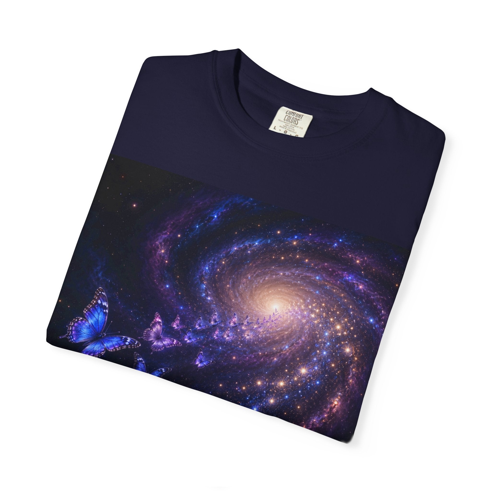 Galaxy Butterfly T-Shirt — Cosmic Spiral Space Art Tee